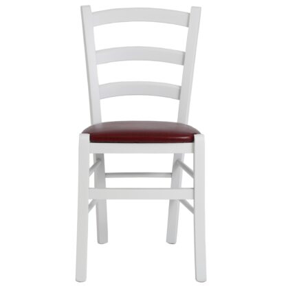 Scaun Paesana, visiniu 21902, 43x88x45 cm, cadru alb,imitatie piele - imagine 2