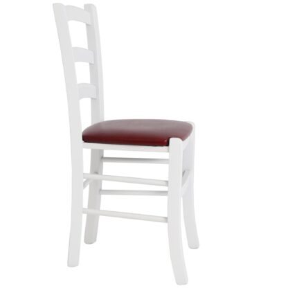 Scaun Paesana, visiniu 21902, 43x88x45 cm, cadru alb,imitatie piele - imagine 3