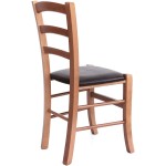Scaun Paesana, wenge 21835, 43x88x45 cm, cadru cires, imitatie piele - imagine 3
