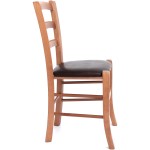 Scaun Paesana, wenge 21835, 43x88x45 cm, cadru cires, imitatie piele - imagine 4