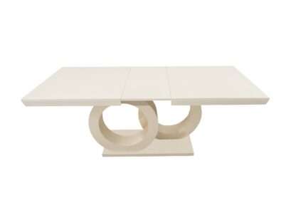 Masa extensibila 160×200 cm Aleks O, crem, lemn masiv de fag