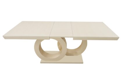 Masa extensibila 160×200 cm Aleks O, crem, lemn masiv de fag - imagine 2