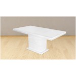 Masa extensibila 160x200 cm A1,  alb, lemn masiv de fag si blat din MDF - imagine 3