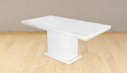 Masa extensibila 160x200 cm A1,  alb, lemn masiv de fag si blat din MDF - imagine 3