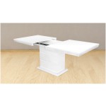 Masa extensibila 160x200 cm A1,  alb, lemn masiv de fag si blat din MDF - imagine 2