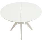 Set masa extensibila Atria 102x142 cm, lemn masiv alb, blat din MDF cu 4 scaune tapitate ZIM Standard, stofa petra maro - imagine 7