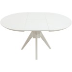 Set masa extensibila Atria 102x142 cm, lemn masiv alb, blat din MDF cu 4 scaune tapitate ZIM Standard, stofa petra maro - imagine 6
