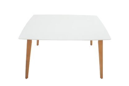 Masa living fixa 80x120 cm MAX S, alb/natur, lemn masiv din fag si blat din MDF - imagine 4