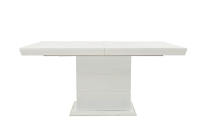 Masa extensibila 160x200 cm A1,  alb, lemn masiv de fag si blat din MDF - imagine 4
