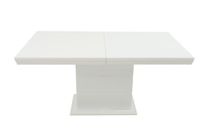 Masa extensibila 160x200 cm A1,  alb, lemn masiv de fag si blat din MDF - imagine 5