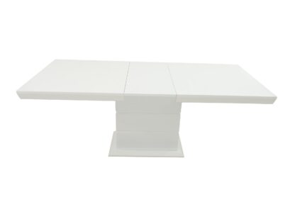 Masa extensibila 160x200 cm A1,  alb, lemn masiv de fag si blat din MDF - imagine 7