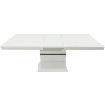 Masa extensibila 160x200 cm A1, alb/negru, lemn masiv de fag si blat din MDF - imagine 9