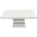 Masa extensibila 160x200 cm A1, alb/negru, lemn masiv de fag si blat din MDF - imagine 10