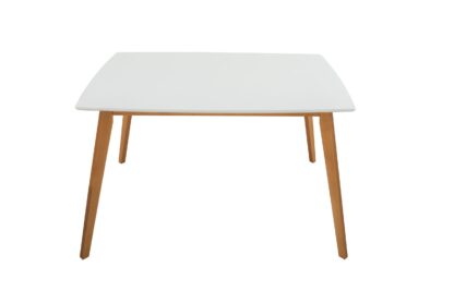 Masa living fixa 80x120 cm MAX S, alb/natur, lemn masiv din fag si blat din MDF - imagine 5