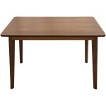 Masa fixa 120 cm Bristol, nuc, lemn masiv din fag si blat din MDF - imagine 3