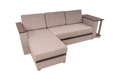Coltar extensibil, Atlanta, cu lada de depozitare, culoare maro, 263x160 cm