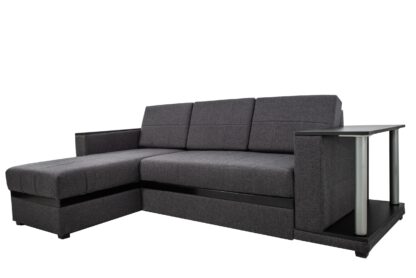 Coltar extensibil, Atlanta, cu lada de depozitare, culoare gri, 263x160 cm - imagine 4
