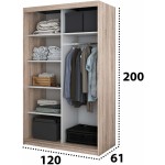 Dressing Nicu fara oglinda, Sonoma, 120x200x61 cm - imagine 3