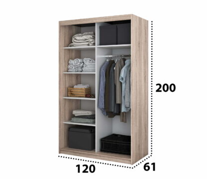 Dressing Nicu fara oglinda, Sonoma, 120x200x61 cm - imagine 3