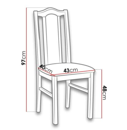 Scaun din lemn masiv de fag tapitat cu stofa S-38 Boss14 B26X , alb - imagine 2