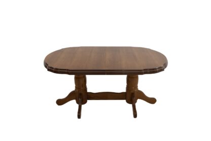 Set masa extensibila Jork 160x200 cm, lemn masiv, culoare nuc, blat din MDF cu 6 scaune tapitate ZIM Standard Walnut, stofa W24 - imagine 8
