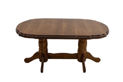 Set masa extensibila Jork 160x200 cm, lemn masiv, culoare nuc, blat din MDF cu 6 scaune tapitate ZIM Standard Walnut, stofa W24 - imagine 9