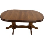 Set masa extensibila Jork 160x200 cm, lemn masiv, culoare nuc, blat din MDF cu 6 scaune tapitate ZIM Standard Walnut, stofa W24 - imagine 6