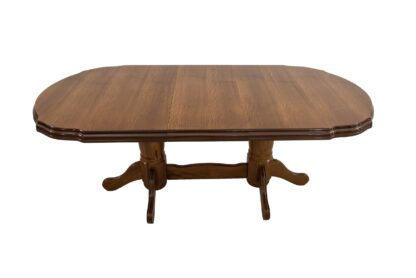 Set masa extensibila Jork 160x200 cm, lemn masiv, culoare nuc, blat din MDF cu 6 scaune tapitate ZIM Standard Walnut, stofa W24 - imagine 2