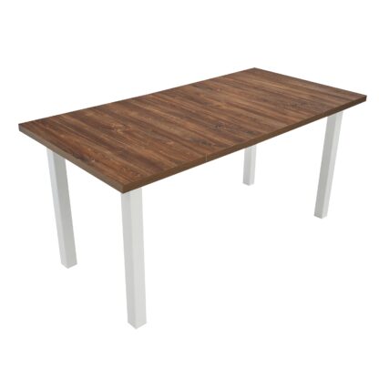 Masa extensibila 80x160 cm MB-13 Max8, stejar/alb, lemn masiv de fag si PAL - imagine 5