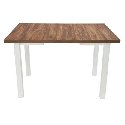Masa extensibila 80x160 cm MB-13 Max8, stejar/alb, lemn masiv de fag si PAL - imagine 2