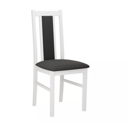 Scaun din lemn masiv de fag tapitat cu stofa S-38 Boss14 B26X , alb