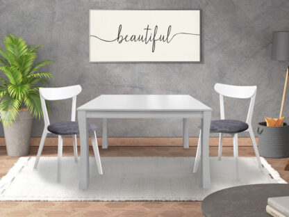 Masa extensibila 120×160 cm Vin Lux, alb, lemn masiv de fag si blat din MDF - imagine 12