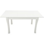 Set masa extensibila Vin Lux 120x160 cm, lemn masiv alb, blat din MDF cu 4 scaune tapitate ZIM Standard Petra, stofa verde/maro - imagine 12