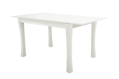Set masa extensibila Vin Lux 120x160 cm, lemn masiv alb, blat din MDF cu 4 scaune tapitate ZIM Snezana Petra, stofa gri/albastru - imagine 10
