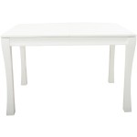 Set masa extensibila Vin Lux 120x160 cm, lemn masiv alb, blat din MDF cu 4 scaune tapitate ZIM Standard Petra, stofa verde/maro - imagine 9