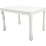 Set masa extensibila Vin Lux 120x160 cm, lemn masiv alb, blat din MDF cu 4 scaune tapitate ZIM Standard Petra, stofa verde/maro - imagine 8