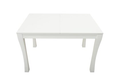 Set masa extensibila Vin Lux 120x160 cm, lemn masiv alb, blat din MDF cu 4 scaune tapitate ZIM Snezana Petra, stofa gri/albastru - imagine 13