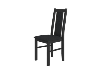 Scaun din lemn masiv de fag tapitat cu stofa S-38 Boss14 CZ11, Czarny - imagine 3