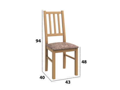 Scaun din lemn masiv de fag tapitat cu stofa S-38 Boss 4 Stirling 18A - imagine 4