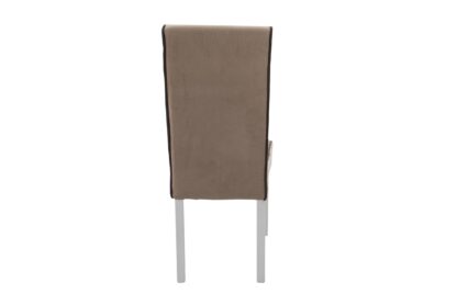 Set masa extensibila Jork 160x200 cm, lemn masiv alb, blat din MDF cu 4 scaune tapitate T-26, stofa crem - imagine 9