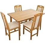 Set masa fixa Bristol 120 cm, lemn masiv, culoare stejar, blat din MDF cu 4 scaune tapitate ZIM Standard - imagine 5