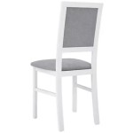 Scaun din lemn masiv de fag tapitat cu stofa S-38 Nilo3 B10, alb - imagine 3