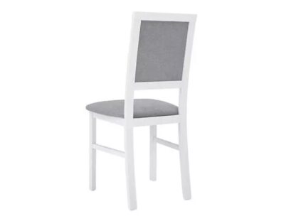 Scaun din lemn masiv de fag tapitat cu stofa S-38 Nilo3 B10, alb - imagine 3