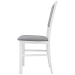 Scaun din lemn masiv de fag tapitat cu stofa S-38 Nilo3 B10, alb - imagine 4