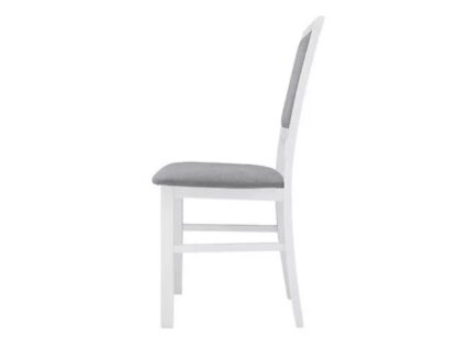 Scaun din lemn masiv de fag tapitat cu stofa S-38 Nilo3 B10, alb - imagine 4