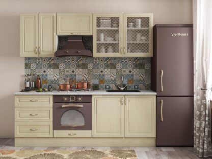 Bucatarie Grand 200, Bej, Fronturi MDF, corp din PAL