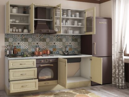 Bucatarie Grand 200, Bej, Fronturi MDF, corp din PAL - imagine 3