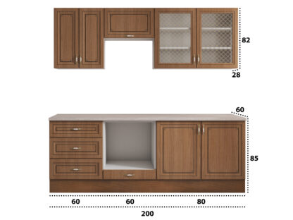 Bucatarie Grand 200, Stejar, Fronturi MDF, corp din PAL - imagine 2