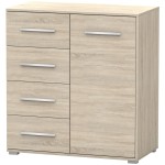 Comoda Mini Stela 1D4S, PAL sonoma, 90x95x45 cm - imagine 6