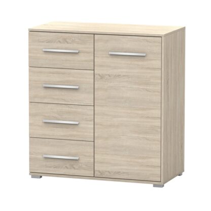 Comoda Mini Stela 1D4S, PAL sonoma, 90x95x45 cm - imagine 6